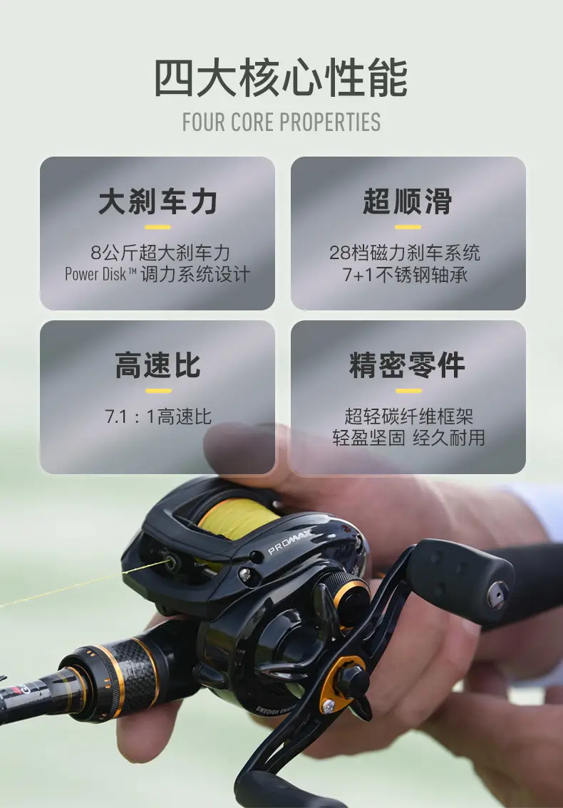 abugarcia阿布pmax3水滴轮微物路亚金属鱼线轮p3防炸线远投磁力刹车