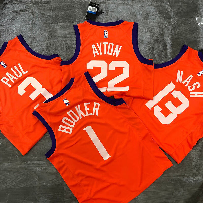 腾讯体育nba同款nba21赛季太阳队篮球服保罗3号球衣艾顿22号橙色篮球
