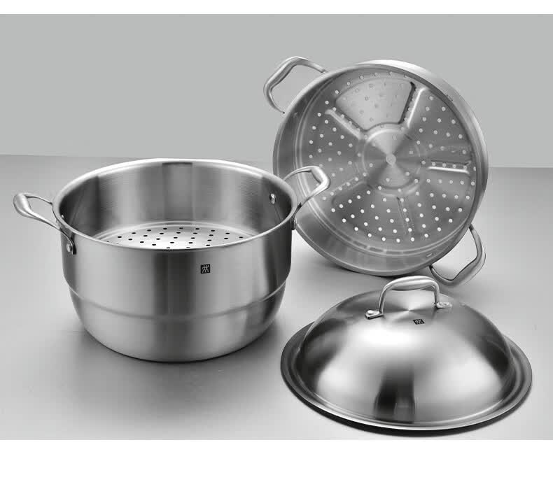 双立人(zwilling)德国蒸锅家用304不锈钢蒸笼多功能加厚大号电磁炉