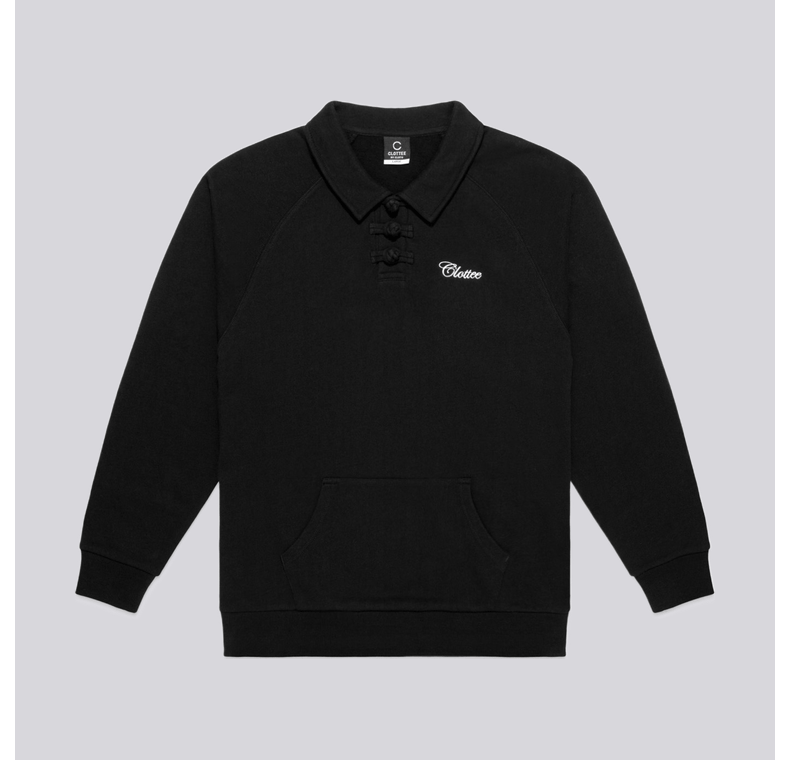 【clot clottee】 盘扣翻领长袖卫衣 黑色 扎染 陈冠希主理 黑色 00l