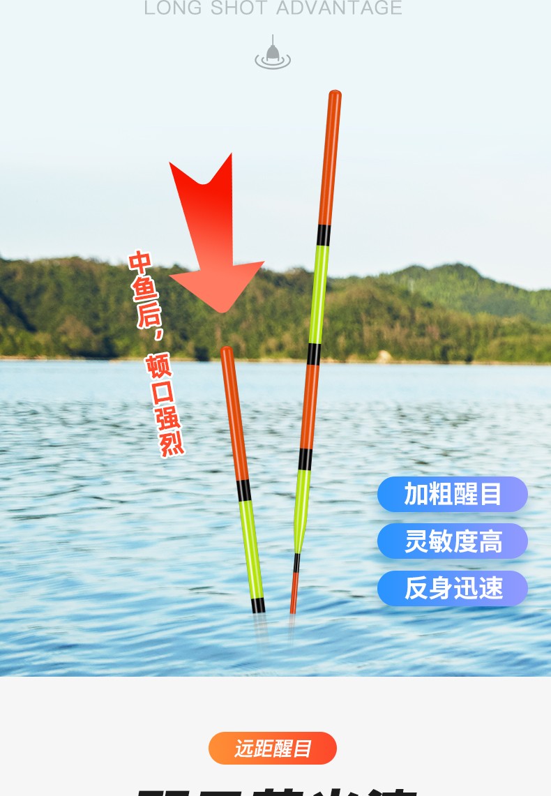 佳钓尼伏魔鲢鳙鱼漂高灵敏醒目清晰纳米浮漂钓鱼大物加粗尾浮标黑坑