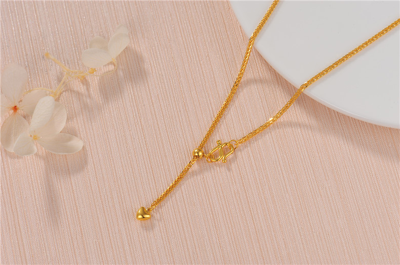 黄金项链足金999调节肖邦锁骨链加长款毛衣链女手脚链定制60/70cm