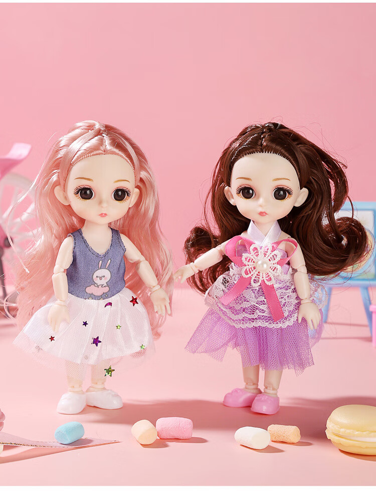 芭比娃娃玩偶小号17厘米洋娃娃迷你仿真玩偶摆件儿童女孩玩具公主公仔