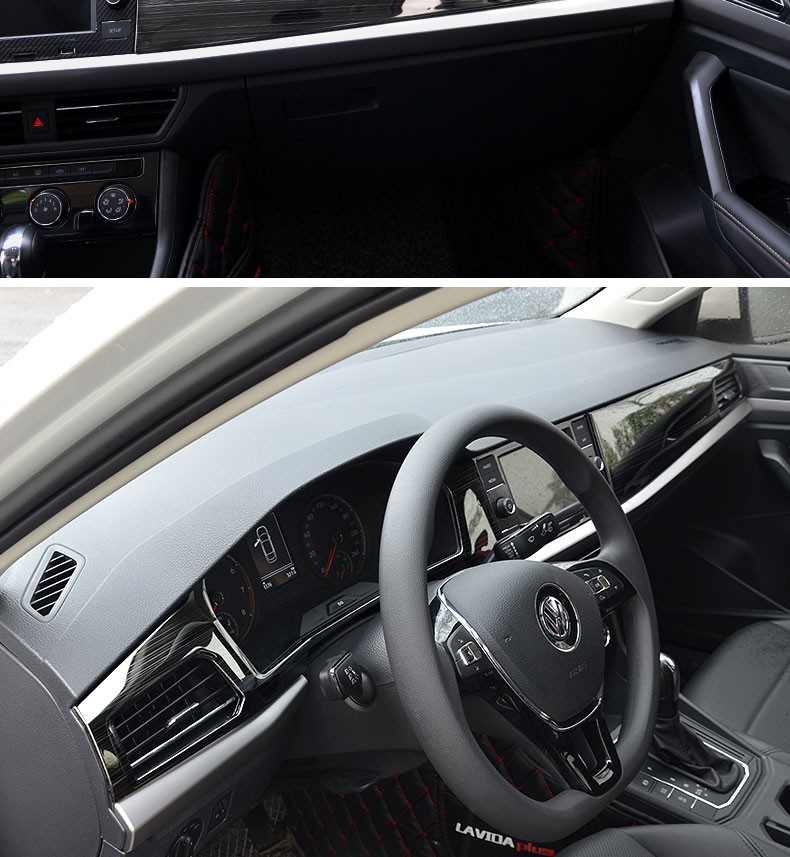 斯沃德1819款新朗逸plus改装专用副驾驶中控面板装饰贴仪表台内饰亮条