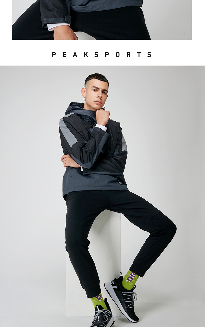 匹克风衣男2019秋季新款短款薄款外套男防风休闲运动服装连帽上衣df