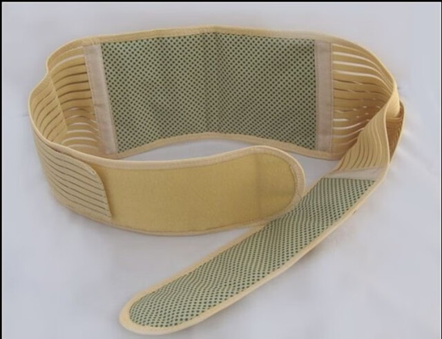 托玛琳自发热护腰带中老年 保暖磁冬夏季透气男女用护具 黄色 s【图片