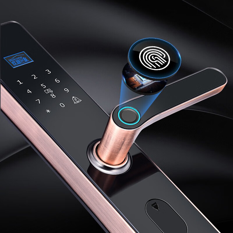 得耐特智能门锁t29时尚便捷一握开铝合金材料防猫眼功能钢化玻璃有