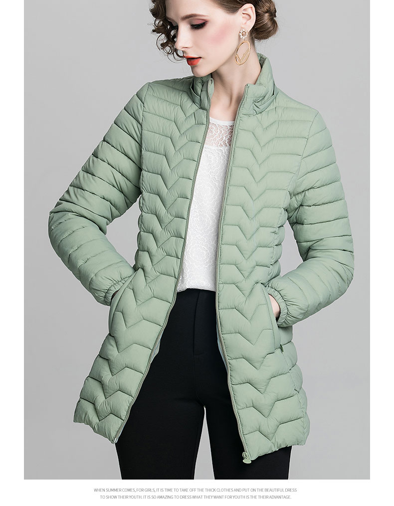 康威堡(kangweibao)品牌2019冬季新款轻薄棉服女中长款小个子女士棉衣