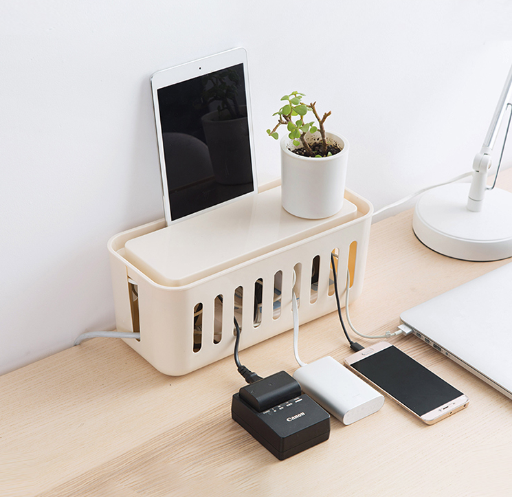 加厚款电源线收纳盒可散热宿舍理线器超大款插线板收纳盒大号绿色2个