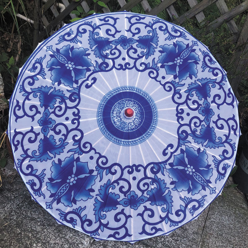 青花瓷纯手工 传统吊顶装饰伞旗袍秀走秀演出道具伞古装伞 青花9 裸伞