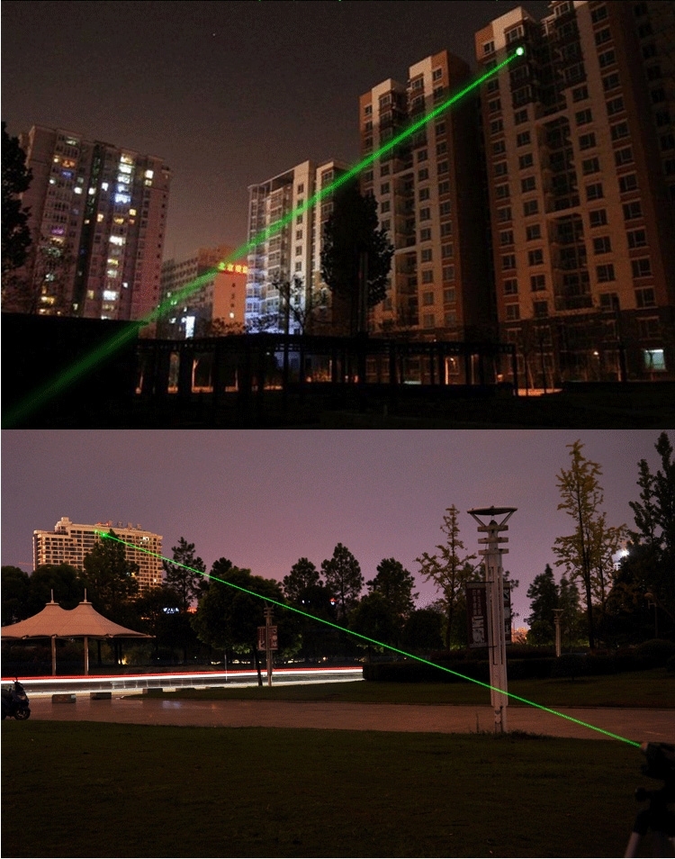 大功率激光手电筒激光灯镭射灯教鞭笔远射绿外线充电售楼笔绿光银色1