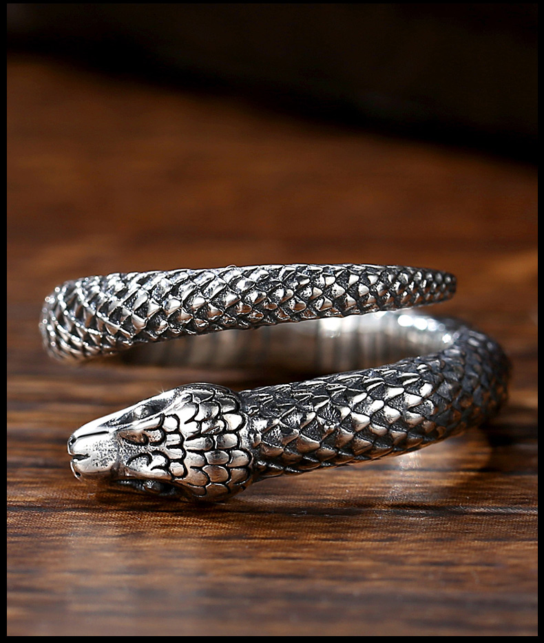 男女创意开口时尚个性生肖蝮蛇食指潮人尾戒 灵蛇戒指(14-23号)【图片