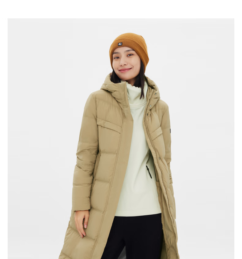 aigle艾高acw22woui006女wr防泼水白鹅绒长款保暖中量羽绒外套 帝国