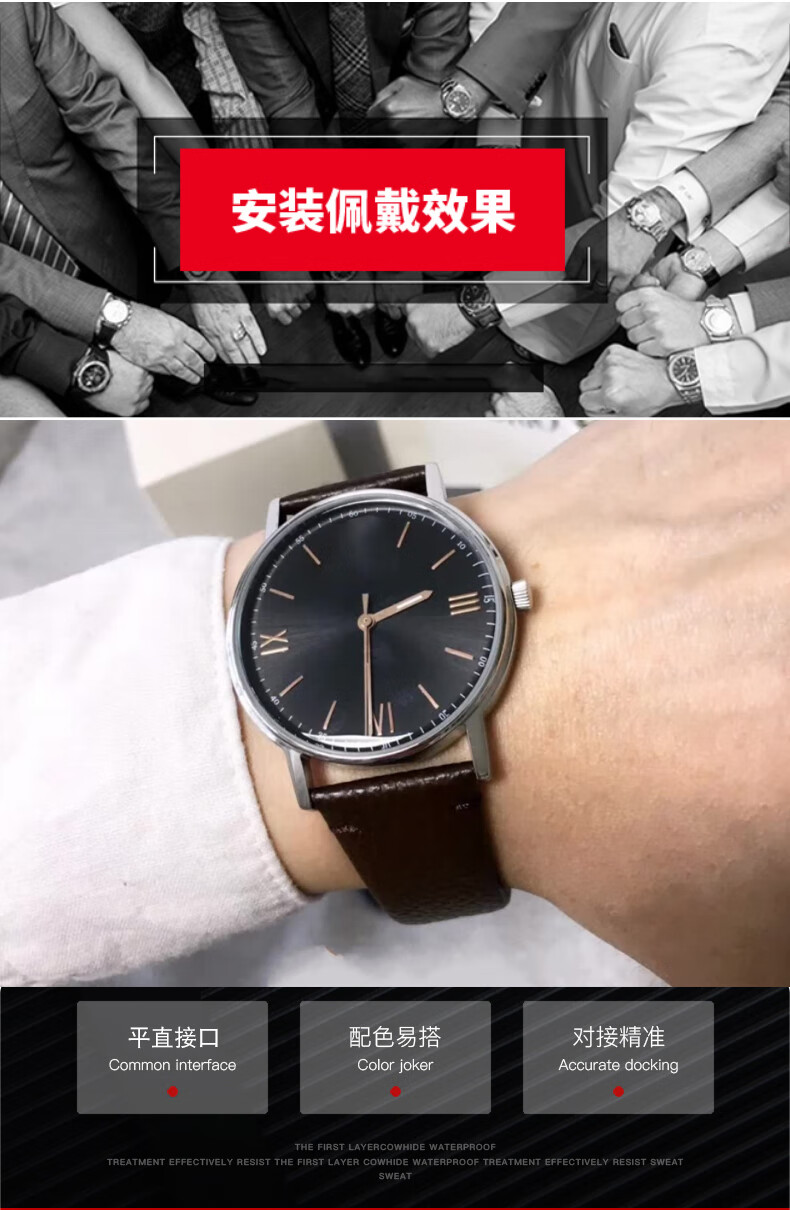 适用于阿玛尼手表带真皮ar6000360004600056000211011男士手表带棕色