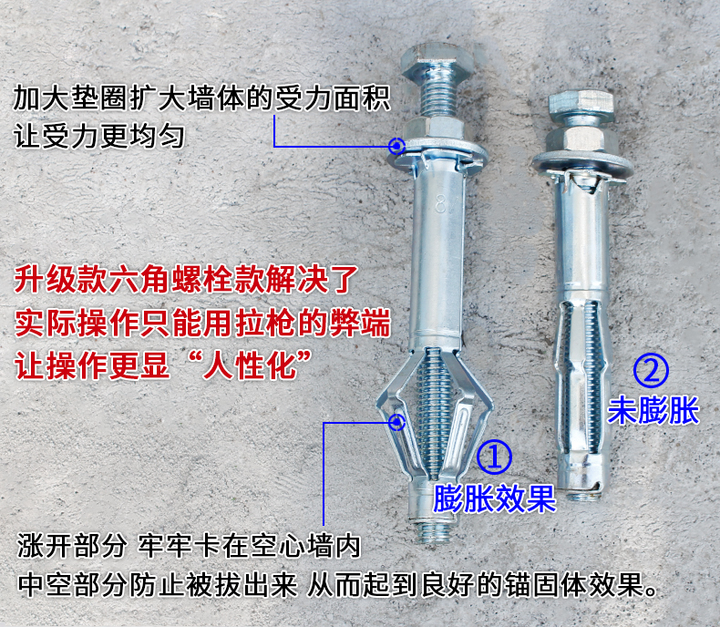 tlxt鍍鋅十字盤頭中空壁虎空心牆膨脹螺栓外膨脹 石膏板專用膨脹螺絲