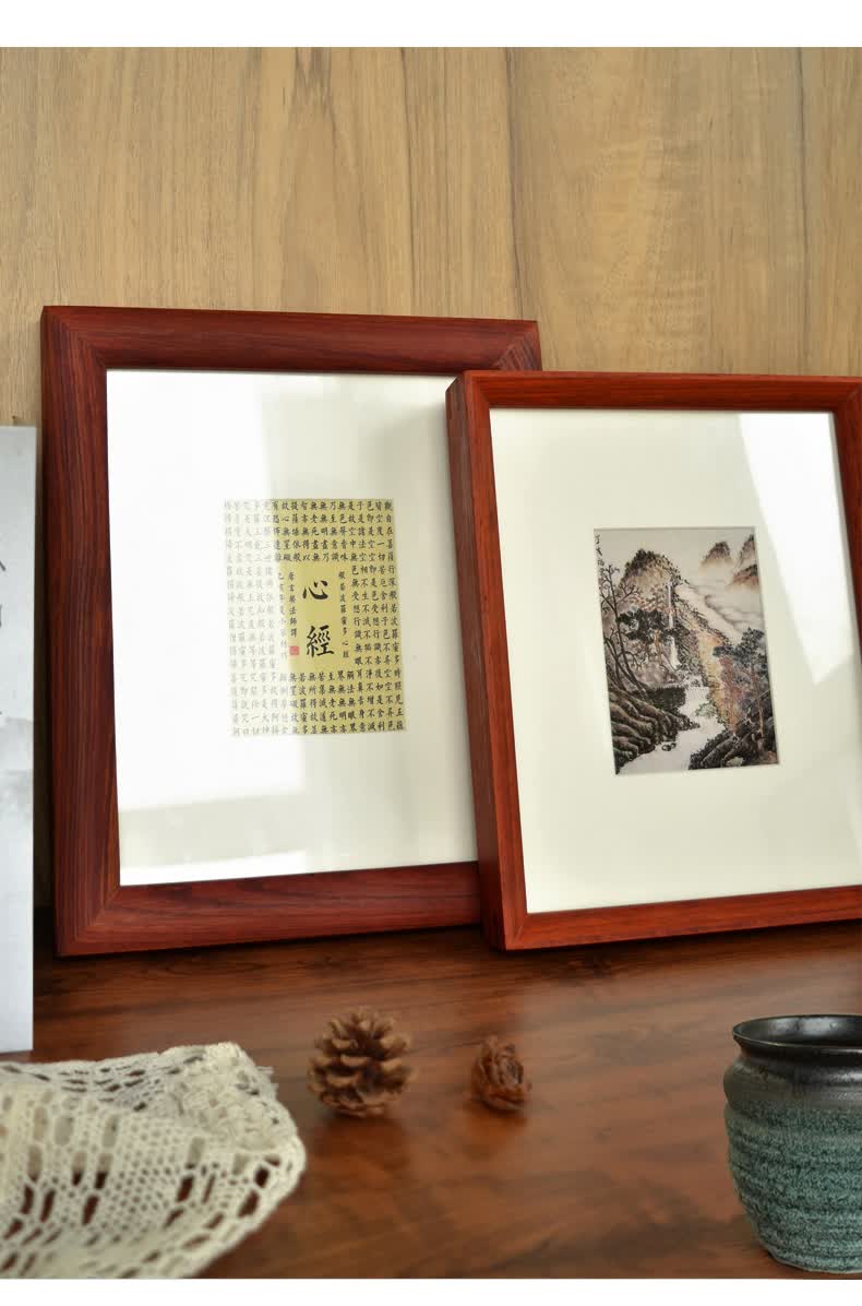 可狄(kedi) 款自装表书法国画书画毛笔字空白相框外框架定制 美国樱桃