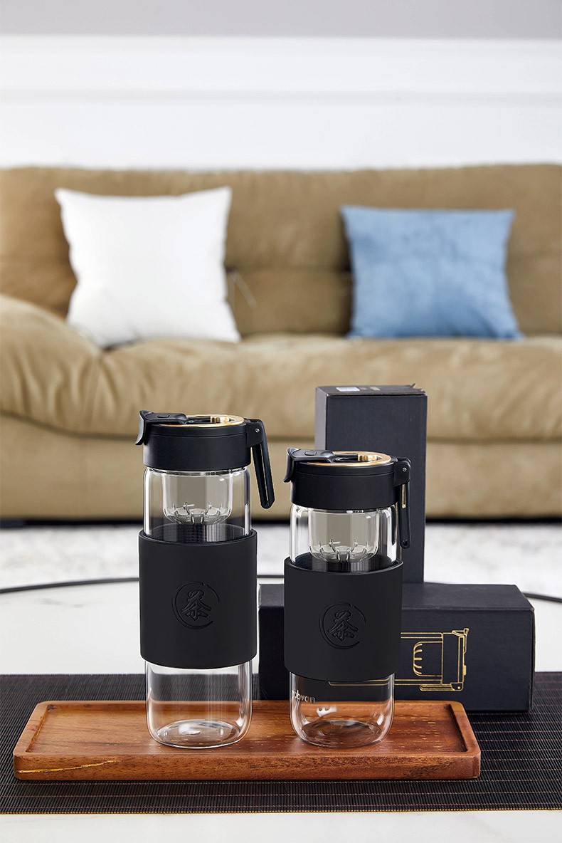 磁弹杯二代大容量茶仓杯磁弹泡茶杯男磁吸水杯弹射茶水分离杯 一杯一