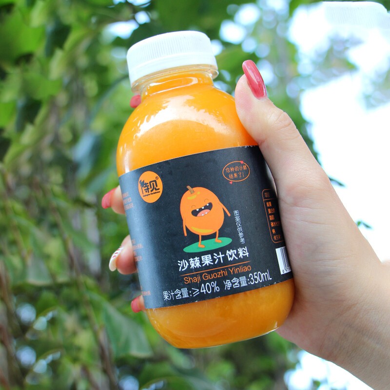 生榨沙棘汁350ml*10瓶 待见沙棘果汁饮料蜂解吕梁野山坡生榨沙棘原浆