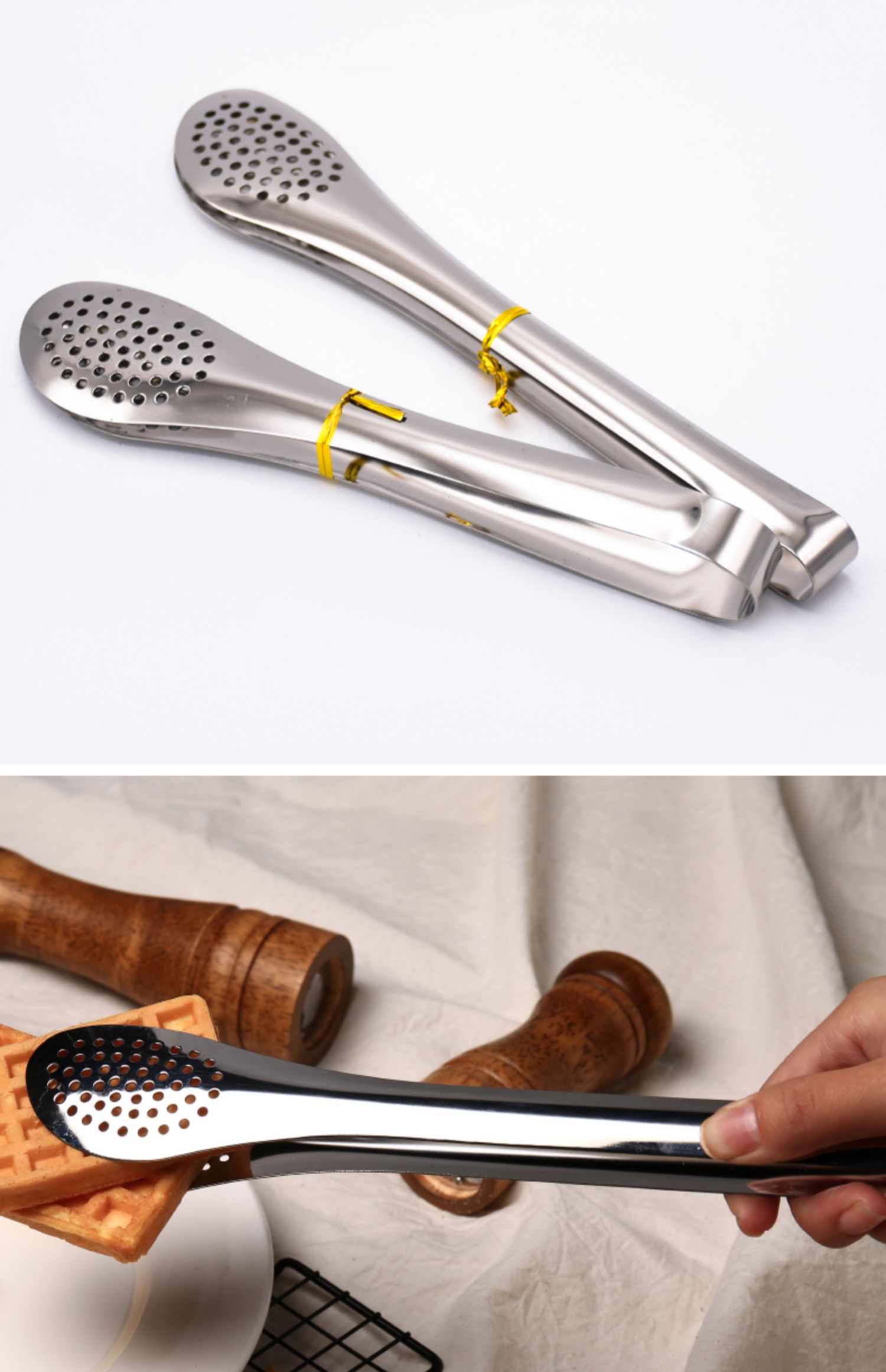 食品夹不锈钢食物夹家用厨房加长加厚面包夹烧烤肉烙饼麻辣烫夹子 带