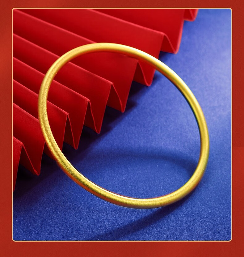 老凤凰老凤凰黄金手镯古法足金传承光圈手镯子实心素圈女手环送礼新娘