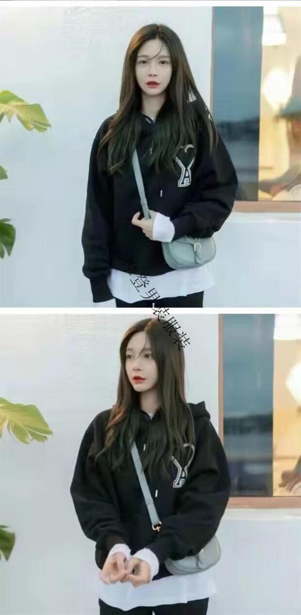 霸雅海 ami连帽卫衣桃心刺绣明星同款宽松套头加绒长袖秋季运动外套