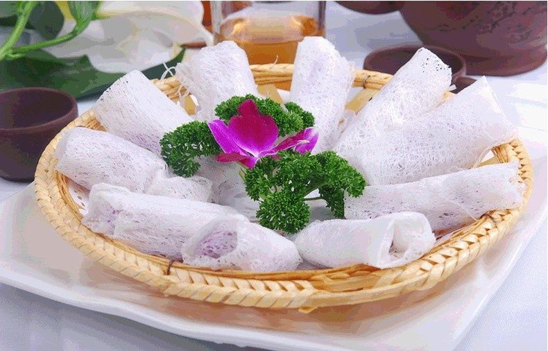 凯偲洽 辉导 网皮薄饼黄色白色250g网状春卷皮越南油炸米皮酒店半成品