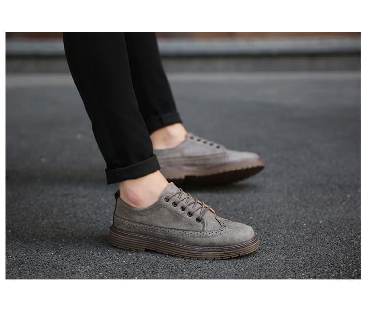 男生皮鞋西装英伦青少年休闲鞋子韩版初中学生板鞋高中生黑色 5801