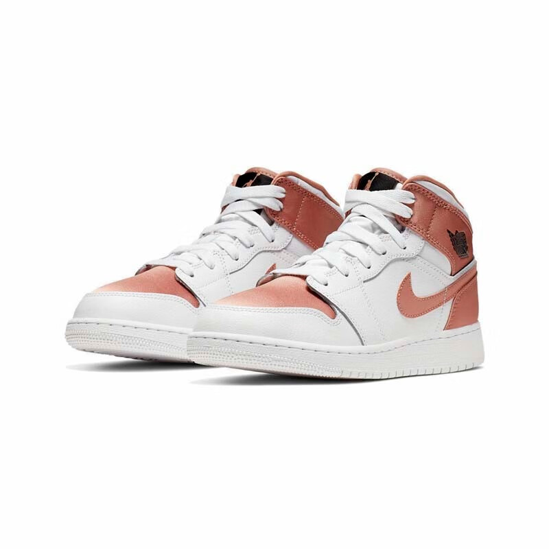 耐克nikeairjordan1midaj1玫瑰金中帮运动鞋女鞋