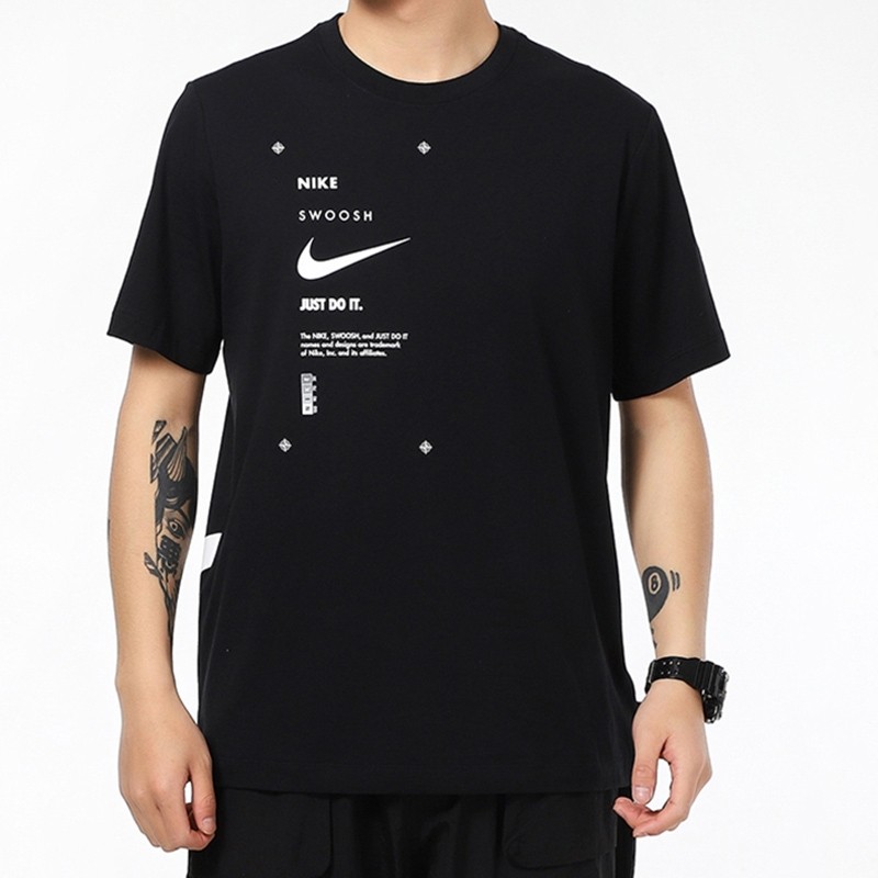 nike耐克t恤男装夏季新款swoosh双勾训练运动休闲透气舒适圆领短袖db