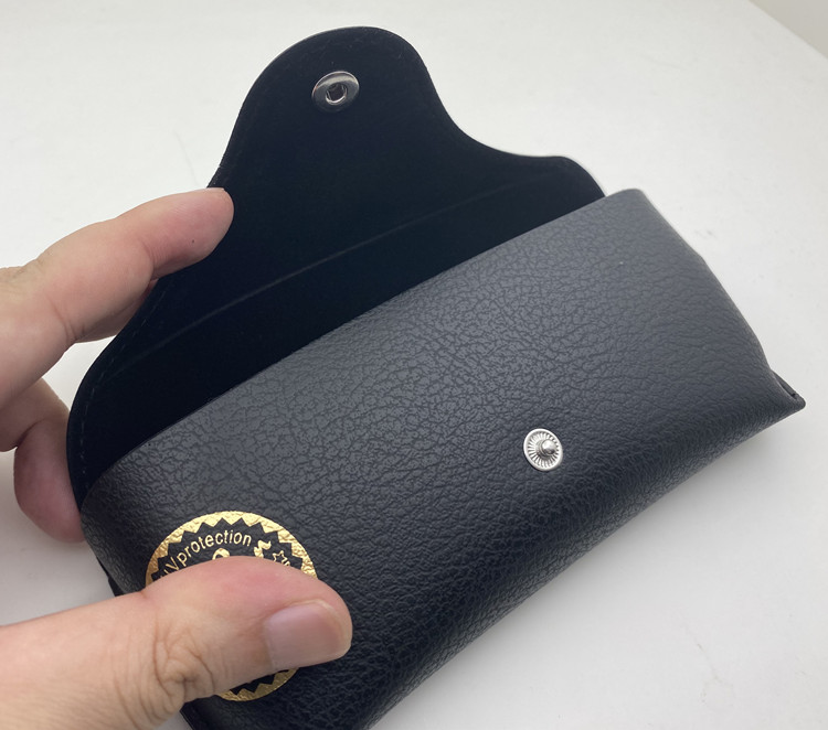 腾圣 太阳镜眼镜盒太阳眼镜盒rayban墨镜盒 便携收纳抗压通用平光皮盒