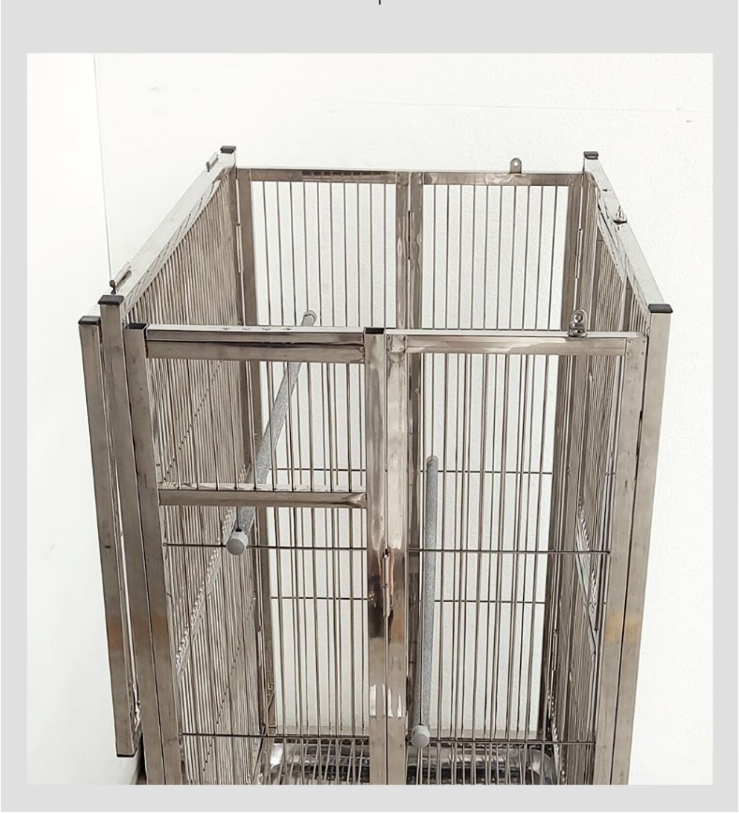 星斗不锈钢鸟笼子实心钢丝折叠鹦鹉笼玄凤画眉八哥加密大空间笼子 长