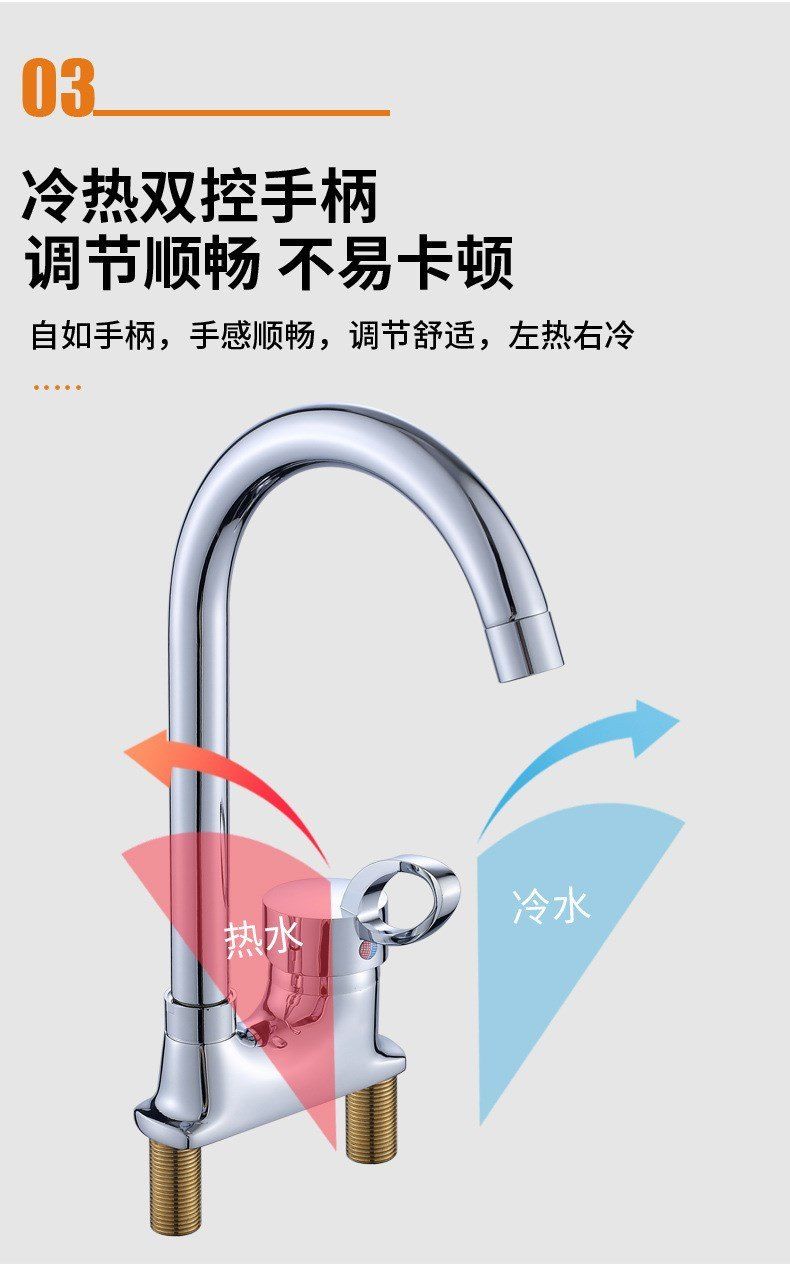 老式双孔三孔双联水龙头定制精铜板凳旋转二联80cm防爆软管304角阀