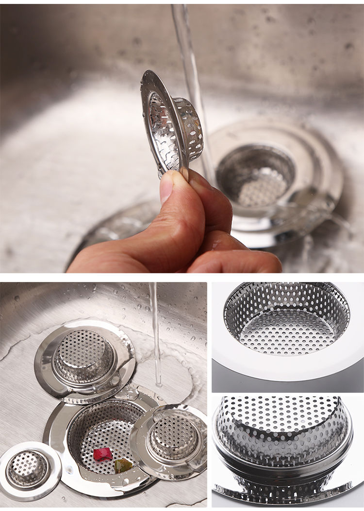 厨房水槽洗菜盆滤网水槽漏斗洗碗水池不锈钢地漏下水道提笼盖器特小号