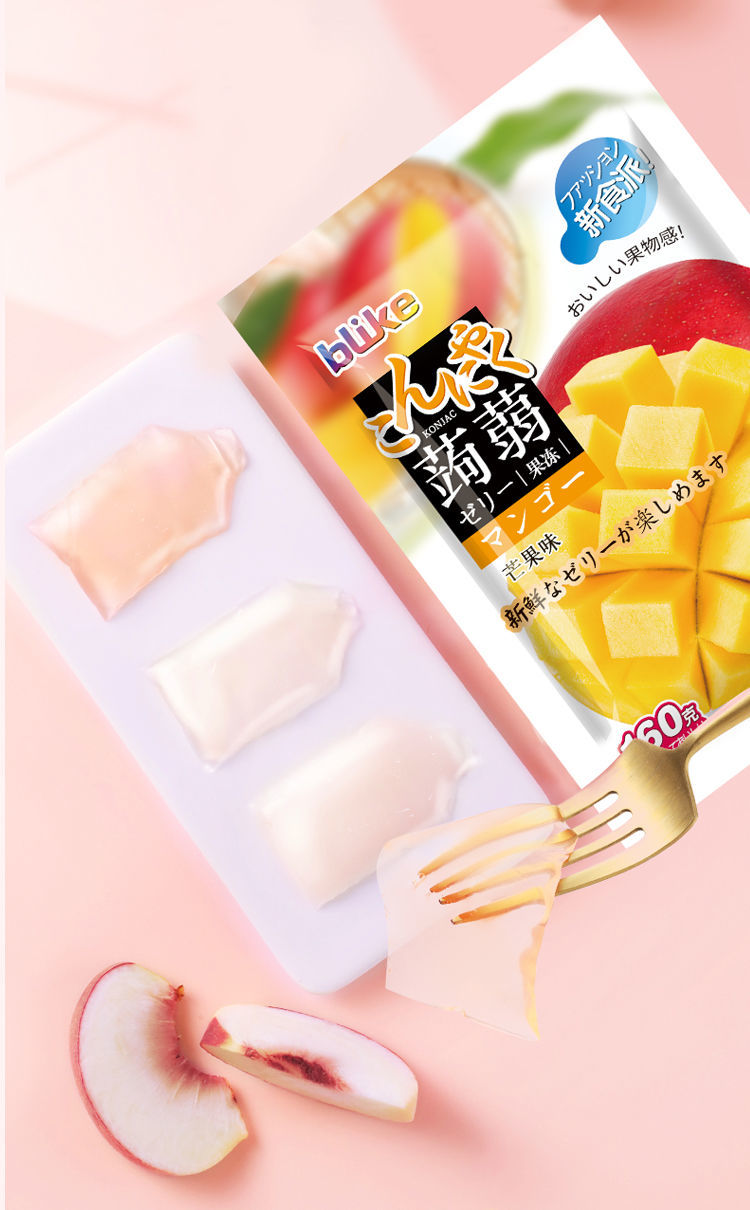 猫村长blike金德福山泉蒟蒻果冻果汁吸果冻布丁大包640g/48小包