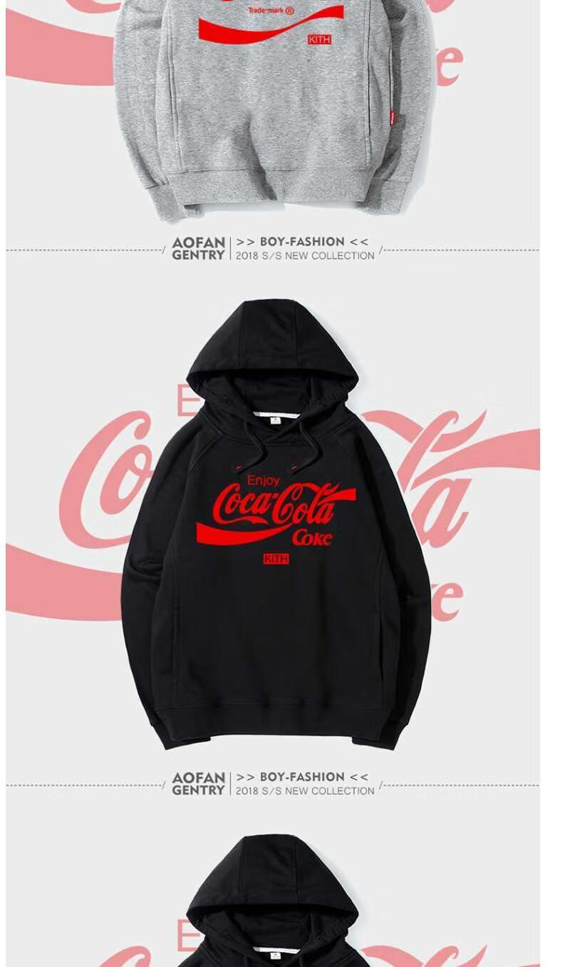 kith官方旗舰联名可口可乐定制卫衣男女连帽潮牌秋冬红色情侣卫衣套装