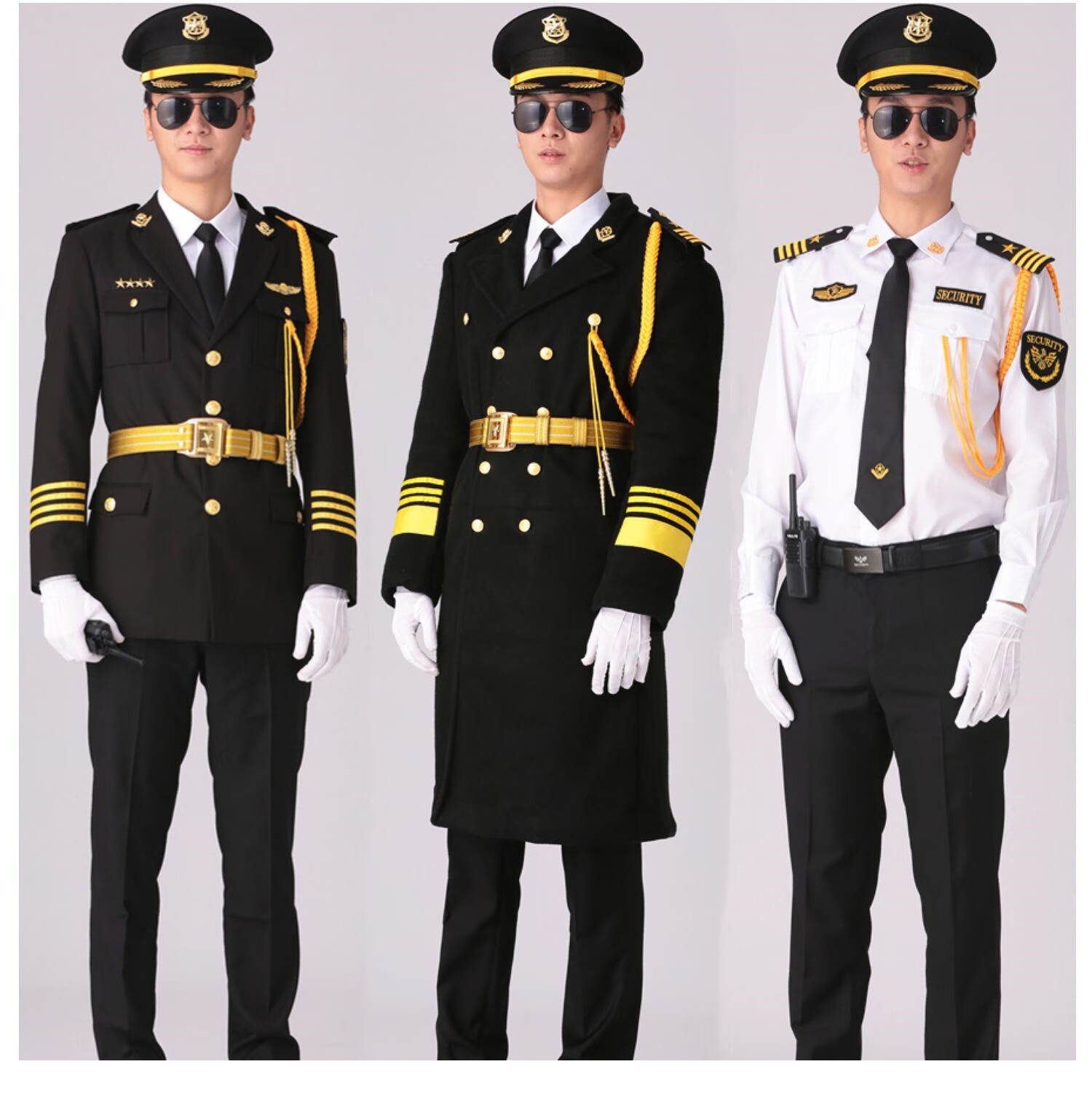 男女物业保安秋冬季制服形象黑色礼宾服小区酒店安保西服大码套装 男