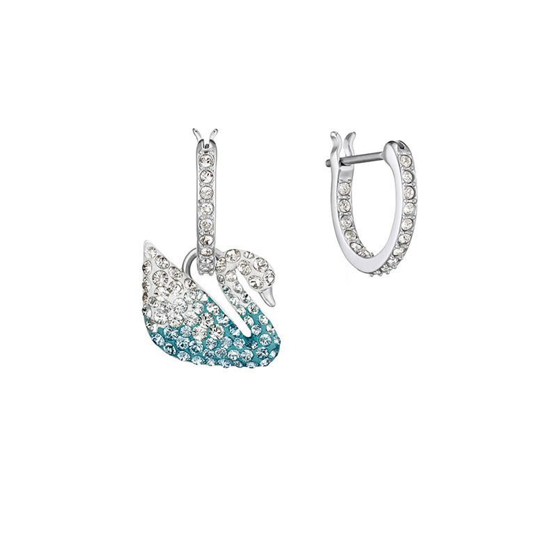 swarovski施华洛世奇2019新款蓝色渐变天鹅耳环女士耳坠清新仙女范