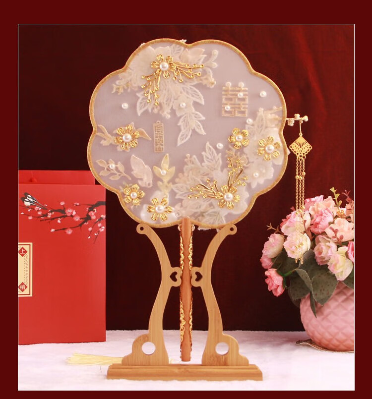 帝兰慕抖音小红书推荐中式婚礼扇子diy材料包古风新娘秀禾团扇结婚喜