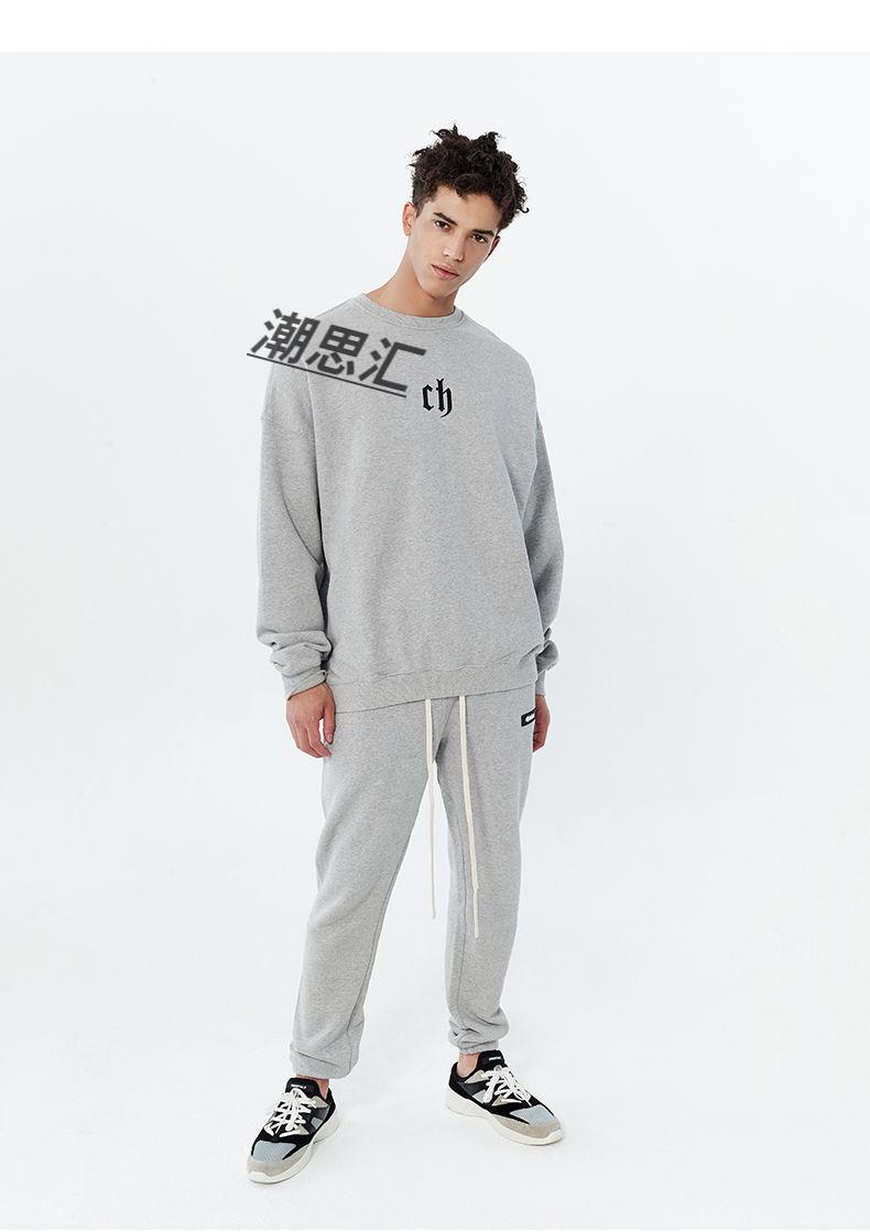 潮思汇 chinismch卫衣男春秋款美式高街潮牌圆领套头男生国潮情侣卫衣