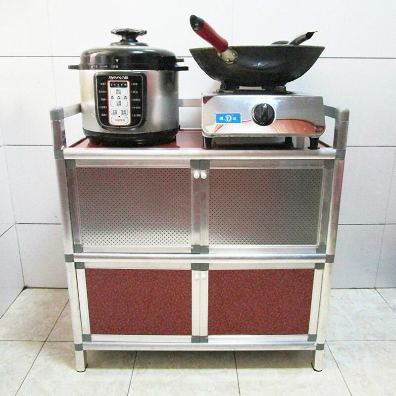 多功能碗柜家用 经济型塑料橱柜 小型简易置物架 迷你厨房柜子厨柜