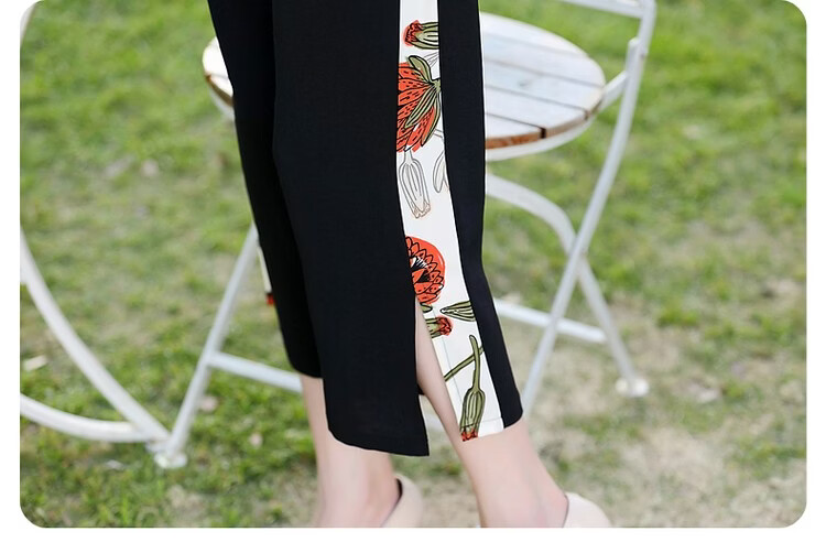 QIUFULUO Mom's Summer Loose Stylish Outfit Set, Middle-Aged And Elderly Women's High-End Clothing for Ages 50-80, Breathable Casual Wear 28