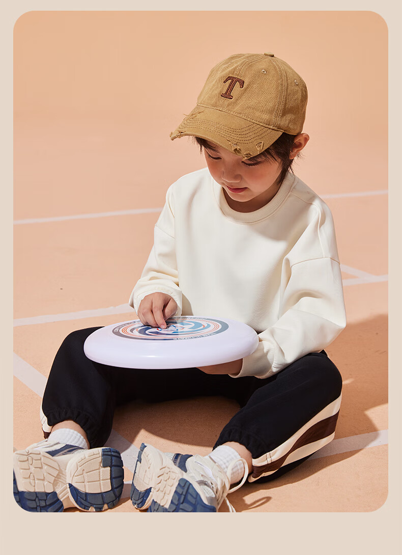 Jeanswest Children's Sweatshirt Spring And Autumn Style 2025, Boys' Autumn Wear, Loose-Fitting Top for Older Children, Air Layer Long-Sleeve Clothing for Boys 15