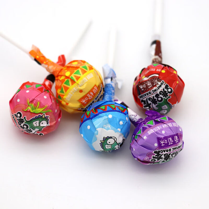 跳跳龙棒棒糖水果多口味散装500g约40支节休闲零食糖果扎婚车 跳跳龙