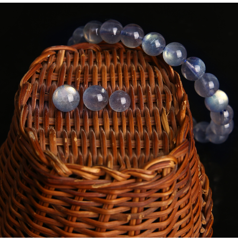 6a级天然灰月光石散珠 拉长石半成品 diy饰品项链手串配件 6a级灰月光