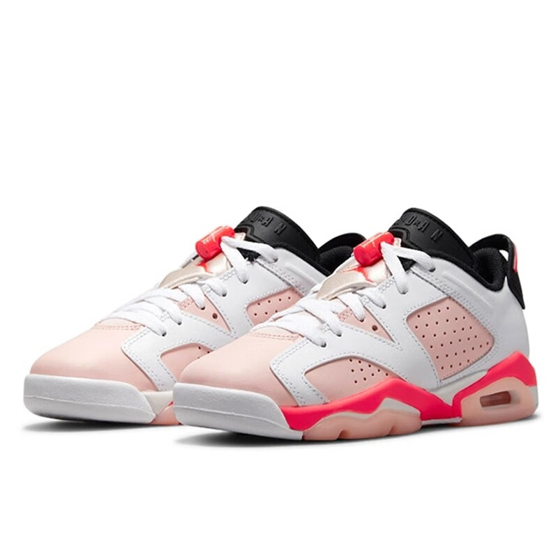 耐克(nike)女鞋 air jordan 6 low gs aj6粉白 篮球鞋 768878-102 38.