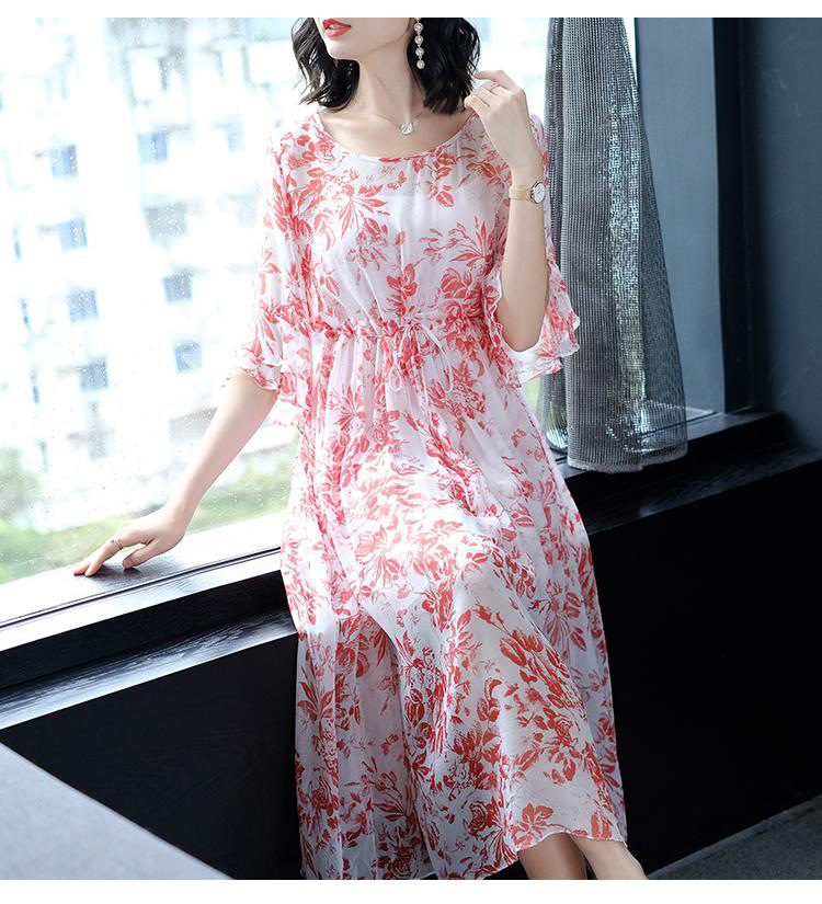 真丝连衣裙桑蚕丝香云纱2019春夏新款清仓正品女装裙子夏女反季真丝
