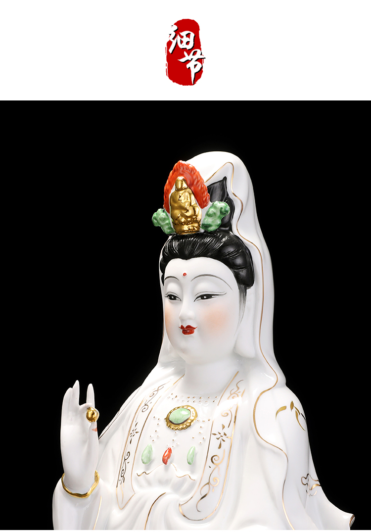 陶瓷南海观音菩萨佛像站龙滴水观音供奉骑龙观音乘龙观音龙头观音