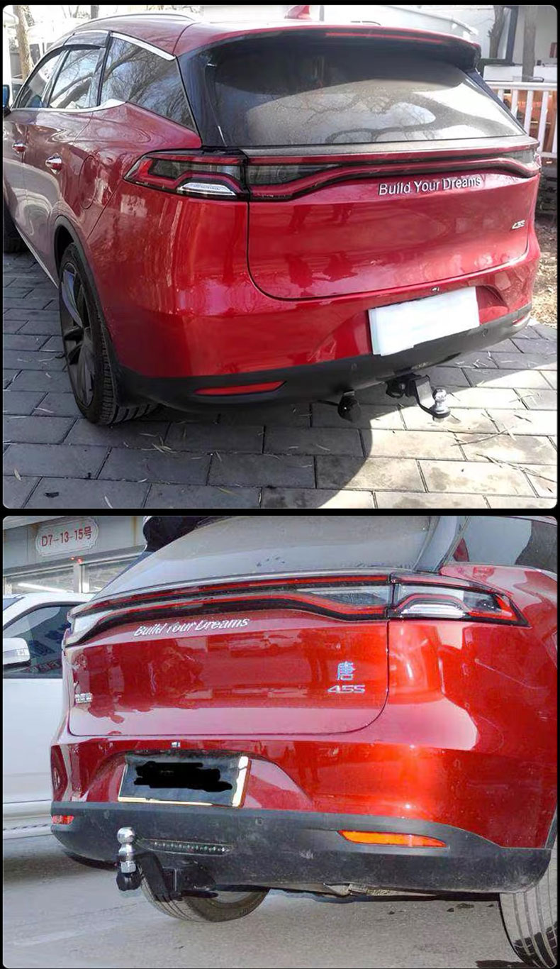 比亚迪新能源唐dm拖车钩改装拖车杠车架牵引房车拖挂后拉勾后脱钩