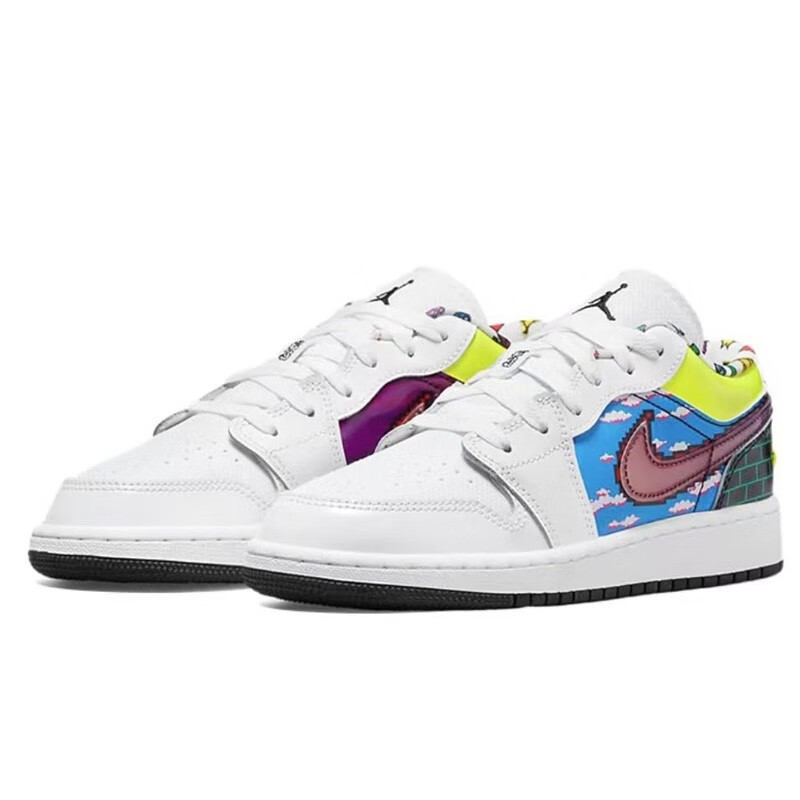 耐克(nike)女鞋air jordan 1 low 像素拼色运动休闲鞋板鞋dm8969-114
