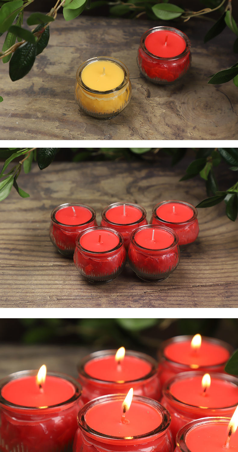 yingpan24小时酥油灯平口莲花酥油灯家用供佛灯无烟无味佛前供灯苏油